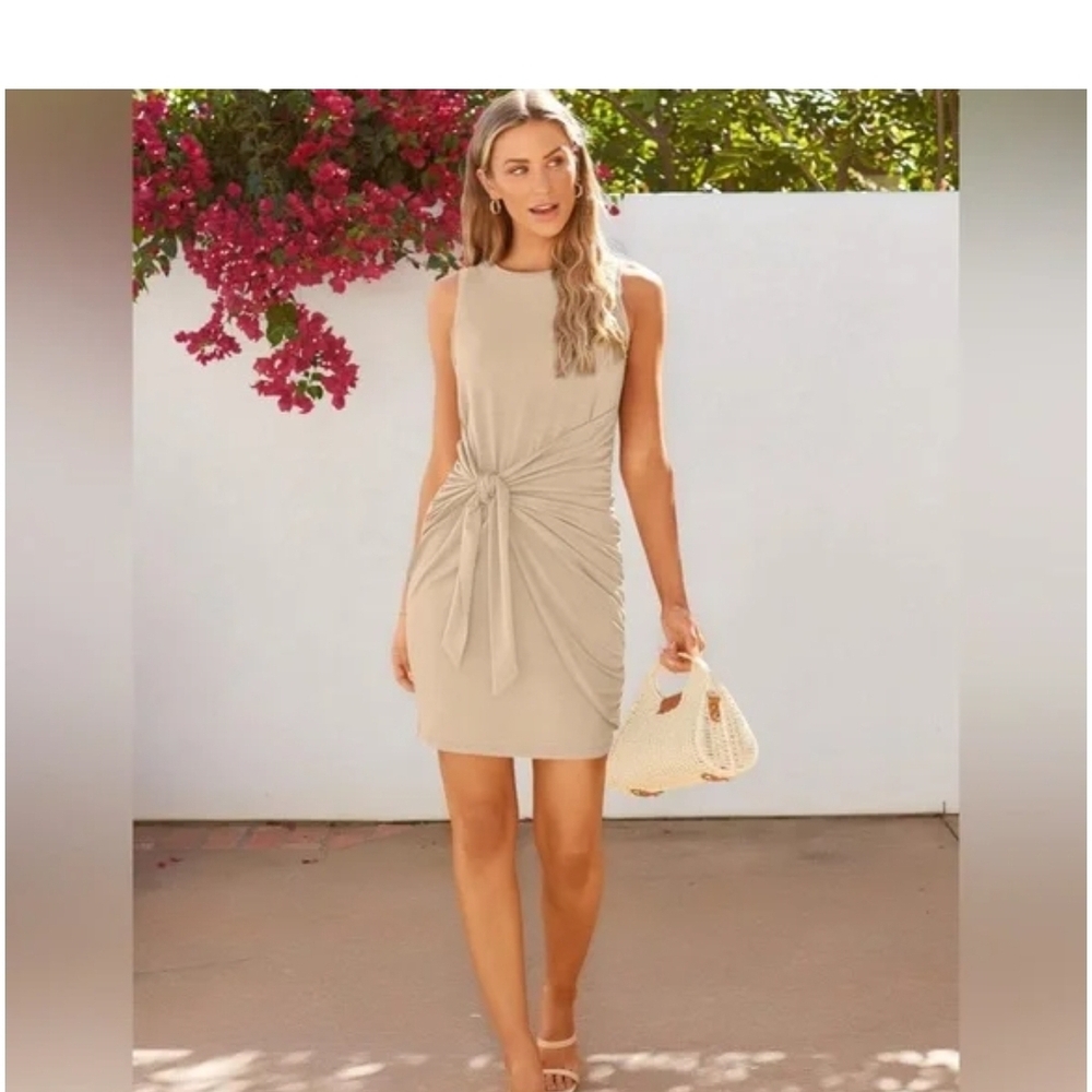 Chic Mint Green Knot Mini Dress